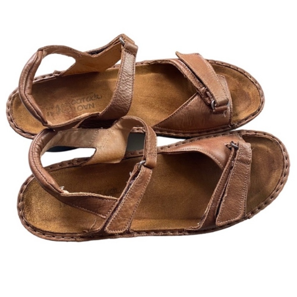 Naot Leather Beige Strappy Casual Travel Comfortable Sandals 41 US 10-10.5